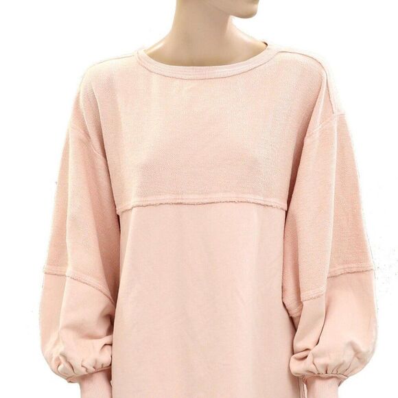 Free People We The Free Coastal Solid Crew Sweatshirt Top Oversized S NEW 277726 - Picture 2 of 9